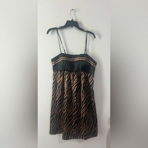 Street Code Cute Zebra‎ Print Spaghetti Strap Dress, Size L